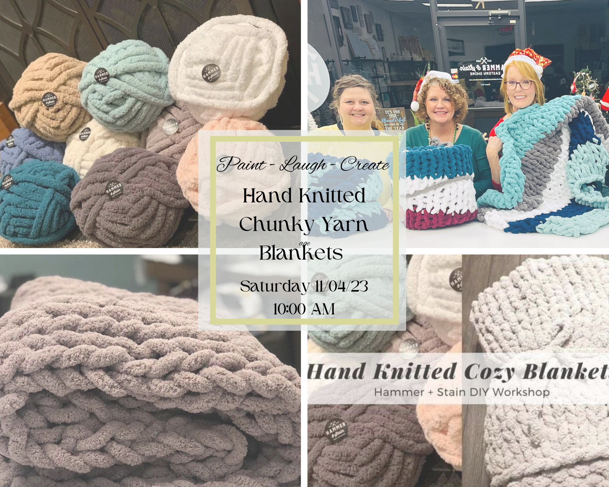 Chunky Blanket Arm Knitting: In-Person Workshop Westwood, NJ 2/18/24 – The  Crafty Kit