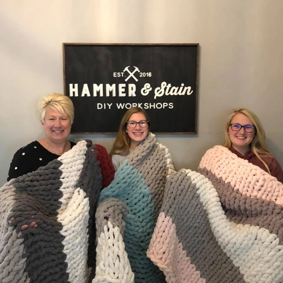 12/08/23 Friday 6:00 PM Cozy Hand Knitted Blanket Workshop