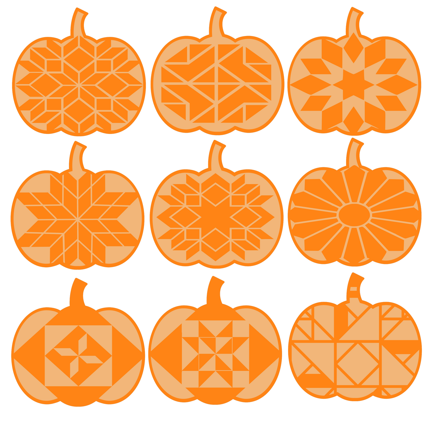WOODEN BARN QUILT PUMPKIN PATTERN KIT OR MAKE IT FOR ME