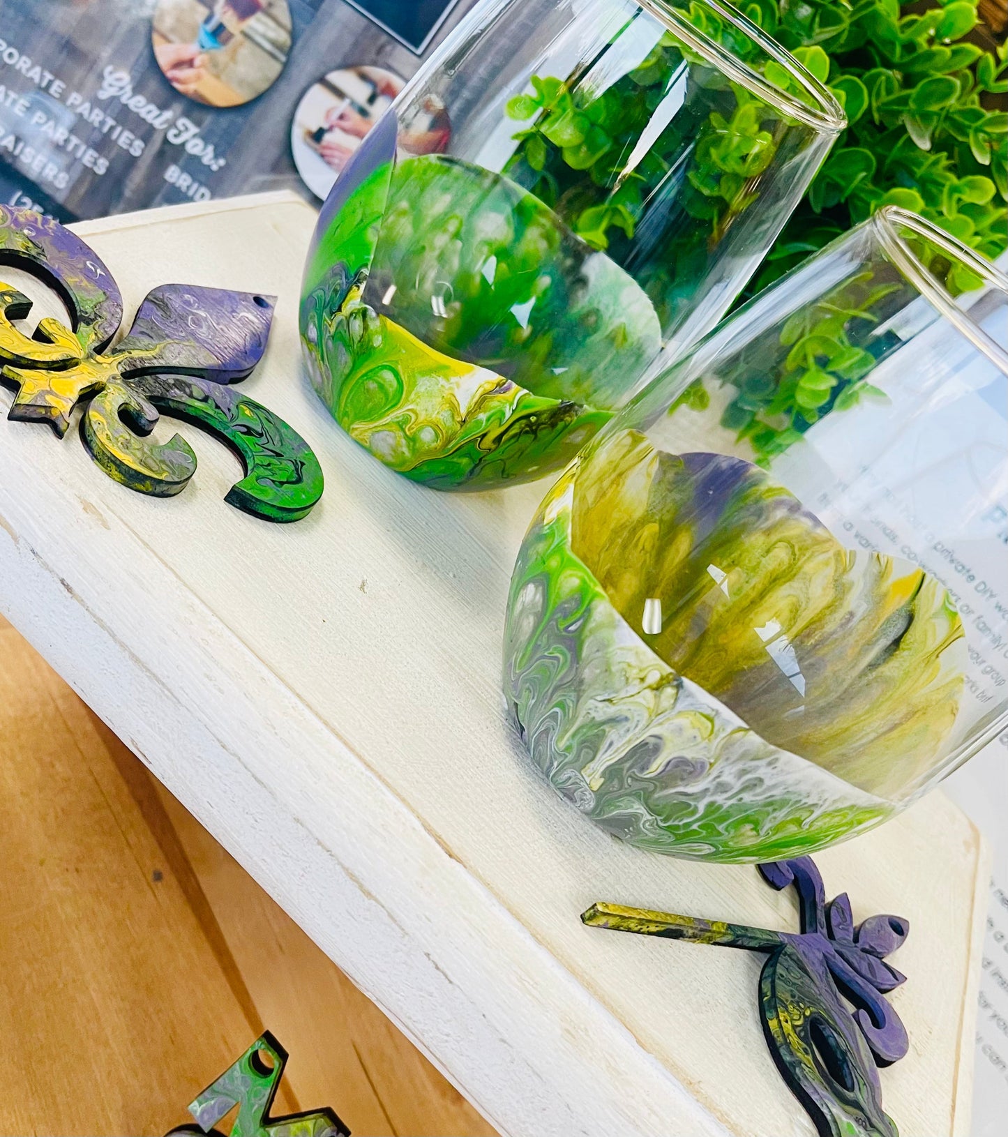 Marble Dipped Stemless Glasses Event