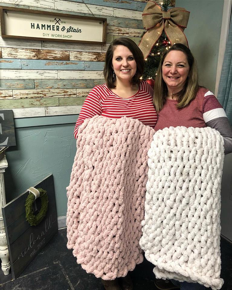 Cozy Chunky Knit Blanket Take & Make Kits or Private Events