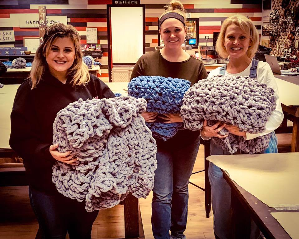 Cozy Chunky Knit Blanket Take & Make Kits or Private Events