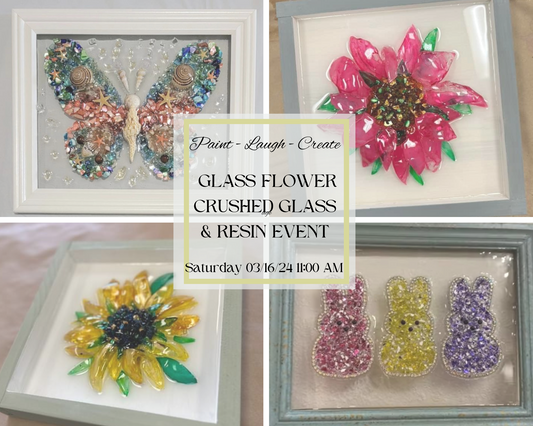 CRUSHED GLASS & GLASS FLOWER EVENT