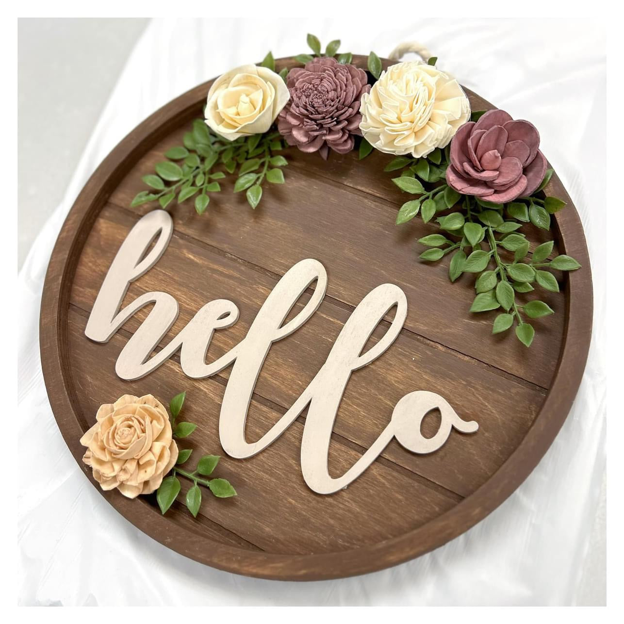 02/23/25 Sunday 5:00 PM Wooden Flower Hello Door Sign or Pallet Sign