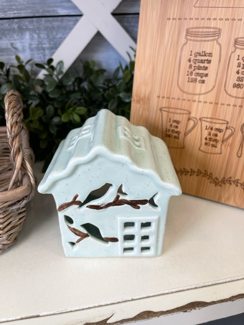 Tealight Ceramic Birdhouse
